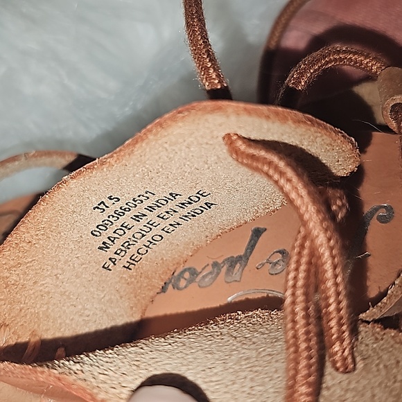 Free People Vacation Day Leather Wrap Lace-Up Ankle Gladiator Sandals - Picture 12 of 14